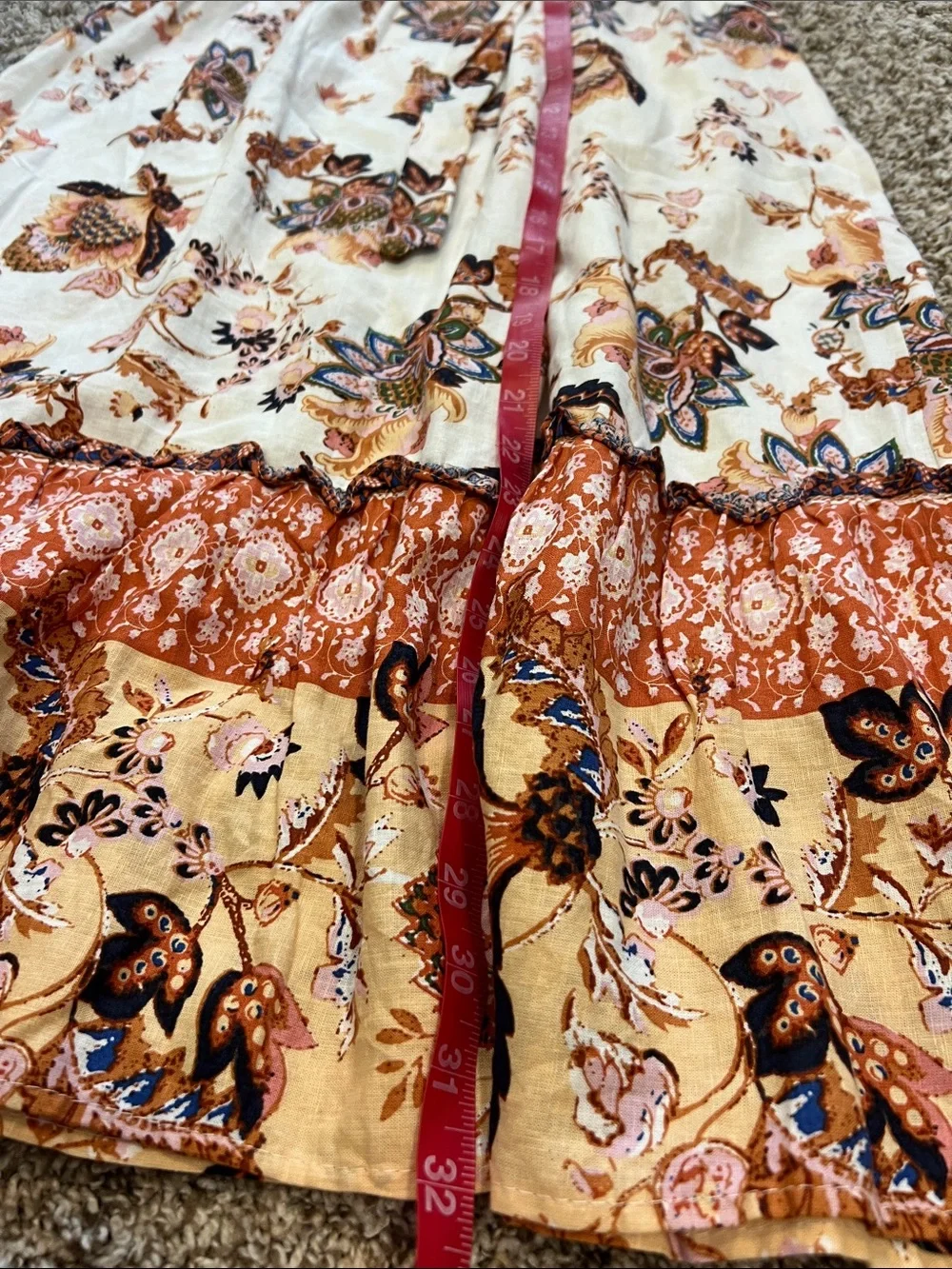 NWT! RACHEL by Rachel Roy Belted, Floral, Tiered Midi Skirt Size M